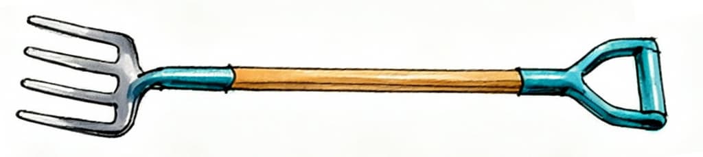 Decorative pitchfork illustration