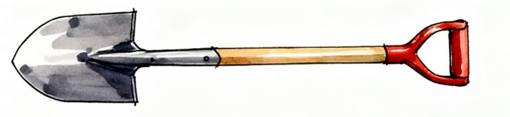 Decorative farm shovel illustration