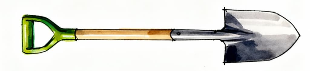 Decorative farm shovel illustration